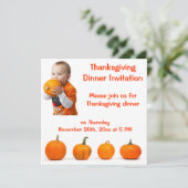 Thanksgiving Baby en pompoenen Kaart (Staand voorkant)