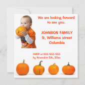 Thanksgiving Baby en pompoenen Kaart (Achterkant)