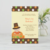 Thanksgiving Baby Pumpkin 5x7 Birthday Uitnodiging (Staand voorkant)