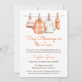 Thanksgiving Baby Shower Boy | Cozy Clothesline Kaart