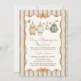 Thanksgiving Baby Shower Girl | Cozy Clothesline Kaart
