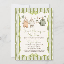Thanksgiving Baby Shower Girl | Cozy Clothesline Kaart