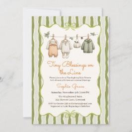 Thanksgiving Baby Shower Girl | Cozy Clothesline Kaart