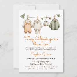 Thanksgiving Baby Shower Girl | Cozy Clothesline Kaart