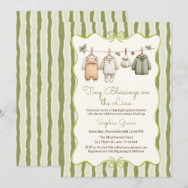 Thanksgiving Baby Shower Meisje | Gezellige Waskle Kaart
