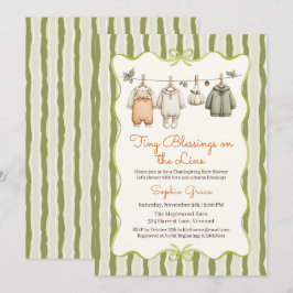 Thanksgiving Baby Shower Meisje | Gezellige Waskle Kaart
