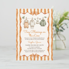 Thanksgiving Baby Shower Meisje | Gezellige Waskle Kaart