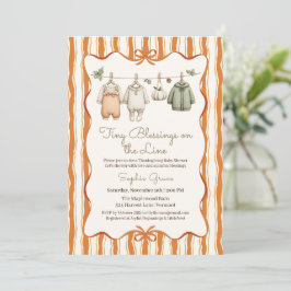 Thanksgiving Baby Shower Meisje | Gezellige Waskle Kaart