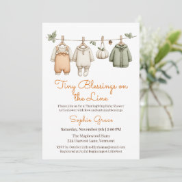 Thanksgiving Baby Shower Meisje | Gezellige Waskle Kaart