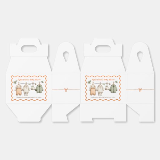 Thanksgiving Baby shower Meisje | Gezellige waslij Bedankdoosjes (Ongevouwen)