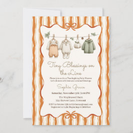 Thanksgiving Baby Shower Meisje | Gezellige Waslij Kaart