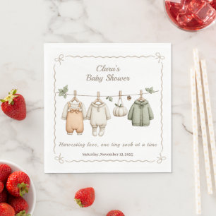 Thanksgiving Baby Shower Meisje Gezellige Waslij Servet