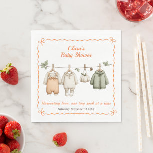 Thanksgiving Baby Shower Meisje   Gezellige Waslij Servet