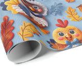 Thanksgiving Baby Turkije en kuikens Cadeaupapier (Rol Hoek)