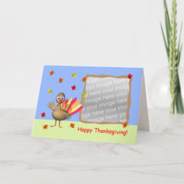 Thanksgiving Baby Turkije Foto Feestdagen Kaart
