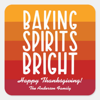 Thanksgiving bakspirits Bright Striped Vierkante Sticker