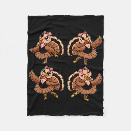 Thanksgiving Ballet Turkije Dansen Balletleraar Fleece Deken (Voorkant)