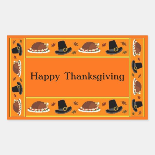 Thanksgiving banner rechthoekige sticker (Voorkant)