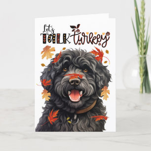 Thanksgiving Barbet Dog Laten we Turkije praten Feestdagen Kaart