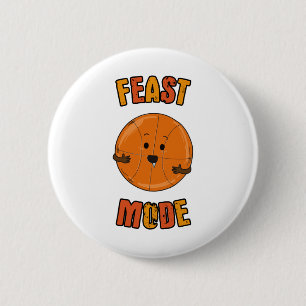 Thanksgiving Basketbal Feast Mode Ronde Button 5,7 Cm