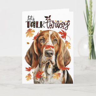 Thanksgiving Basset Hound Dog Laten we Turkije pra Feestdagen Kaart