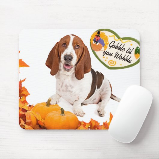 Thanksgiving Basset Mousepad Muismat (Met muis)