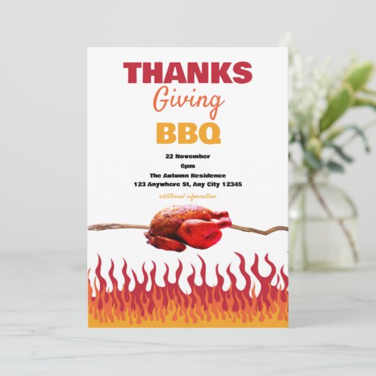 Thanksgiving BBQ Invitation Kaart (Staand voorkant)