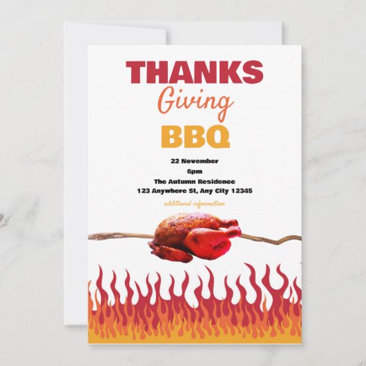 Thanksgiving BBQ-uitnodiging Kaart (Voorkant)