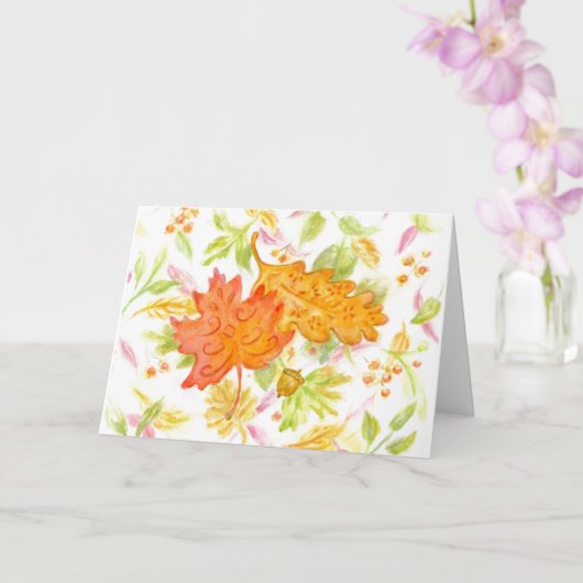 Thanksgiving Beauful Leaves Religieuze Card Kaart (Orchidee)