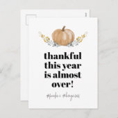 Thanksgiving bedankt dit jaar is over pompoen feestdagenkaart (Voorkant / Achterkant)