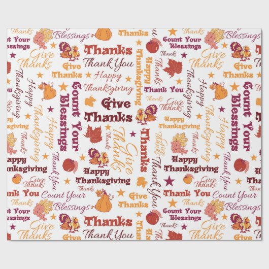 Thanksgiving Bedankt geven Cadeaupapier (Vlak)