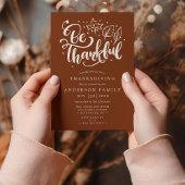 Thanksgiving Bedankt Script Bruine Eetkamer Kaart