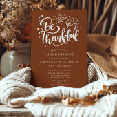 Thanksgiving Bedankt Script Bruine Eetkamer Kaart