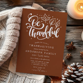 Thanksgiving Bedankt Script Bruine Eetkamer Kaart