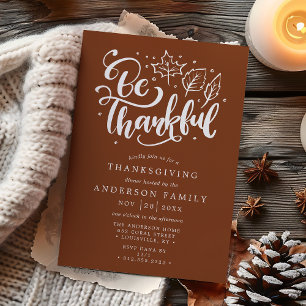 Thanksgiving Bedankt Script Bruine Eetkamer Kaart