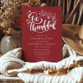 Thanksgiving Bedankt Script Burgundy Eetkamer Kaart