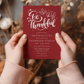 Thanksgiving Bedankt Script Burgundy Eetkamer Kaart