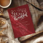 Thanksgiving Bedankt Script Burgundy Eetkamer Kaart
