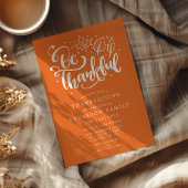Thanksgiving Bedankt Script Oranje Eetkamer Kaart