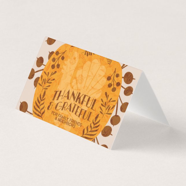 Thanksgiving bedankt Turkije pompoentekaart Kaart (Voorkant)