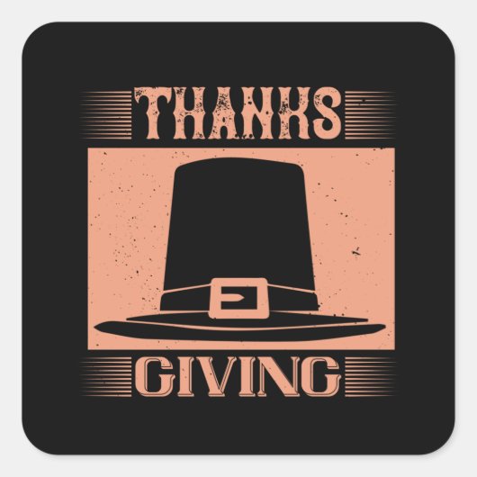 THANKSGIVING - BEDANKT VIERKANTE STICKER (Voorkant)
