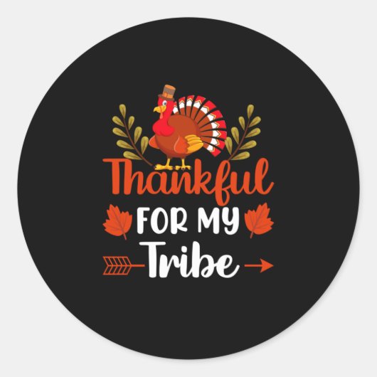Thanksgiving bedankt voor mijn stam ronde sticker (Voorkant)