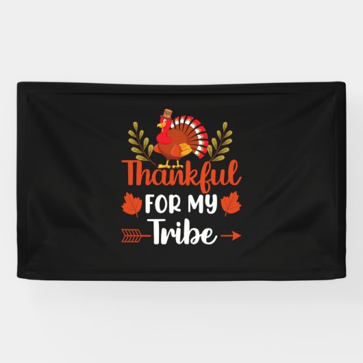 Thanksgiving bedankt voor mijn stam spandoek (Horizontaal)