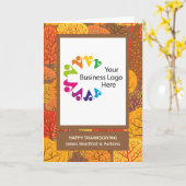 Thanksgiving Bedrijf Aangepaste foto en naam Kaart (Gele Bloem)