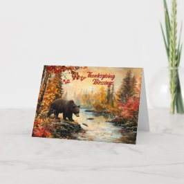 Thanksgiving  Beer bij de Creek Autumn Feestdagen Kaart