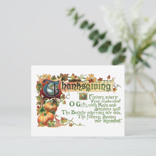  Thanksgiving begroet met pompoenen Feestdagenkaart (Staand voorkant)