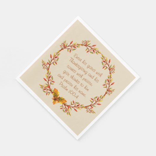 Thanksgiving - Bekende Bijbel Verse Napkins 6,5 in Servetten (Hoek)