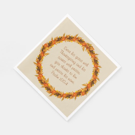 Thanksgiving - Bekende Bijbel Verse Napkins 6,5 in Servetten (Hoek)