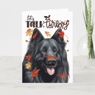 Thanksgiving Belgian Sheepdog Let's Talk Turkije Feestdagen Kaart