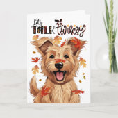 Thanksgiving Berger Picard Dog Lets Talk Turkije Feestdagen Kaart (Voorkant)